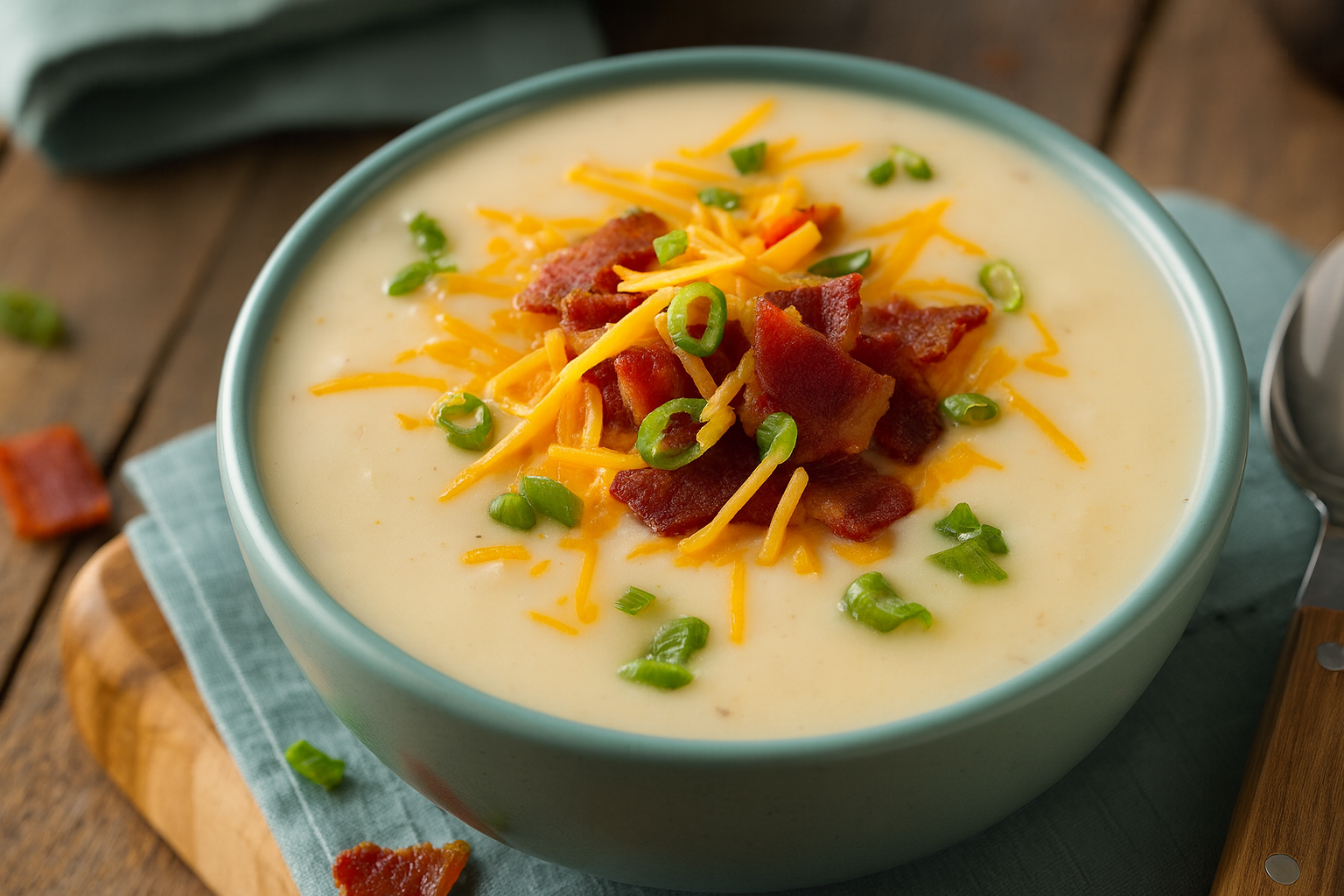 Baked potato soup bowl