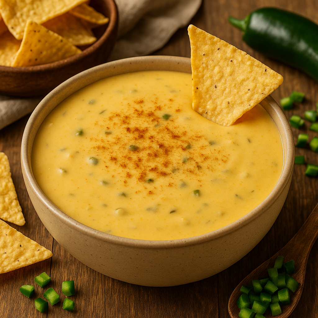 Queso dip with chips